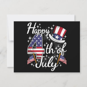 Happy 4th Of July Patriotic American Flag USA Men  Invitation