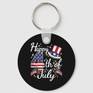 Happy 4th Of July Patriotic American Flag Usa Men  Keychain