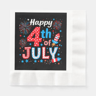 Happy 4th Of July Patriotic American Flag USA Napkin