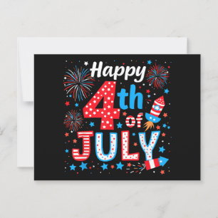 Happy 4th Of July Patriotic American Flag USA Postcard