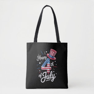 Happy 4th Of July Patriotic American Flag USA Tote Bag