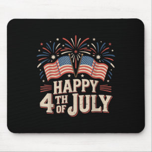 Happy 4th Of July Patriotic American Us Flag 4th O Mouse Pad