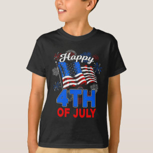 Happy 4th Of July Patriotic American Us Flag Men W T-Shirt