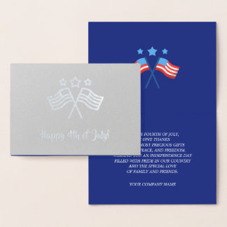 Happy 4th of July. Patriotic Design Foil Card