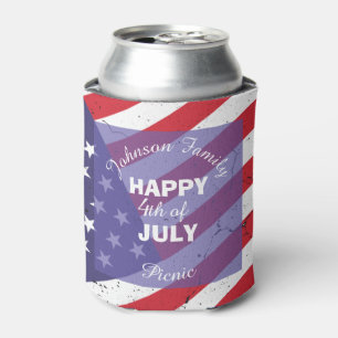 Happy 4th of July Patriotic Family Picnic Can Cooler