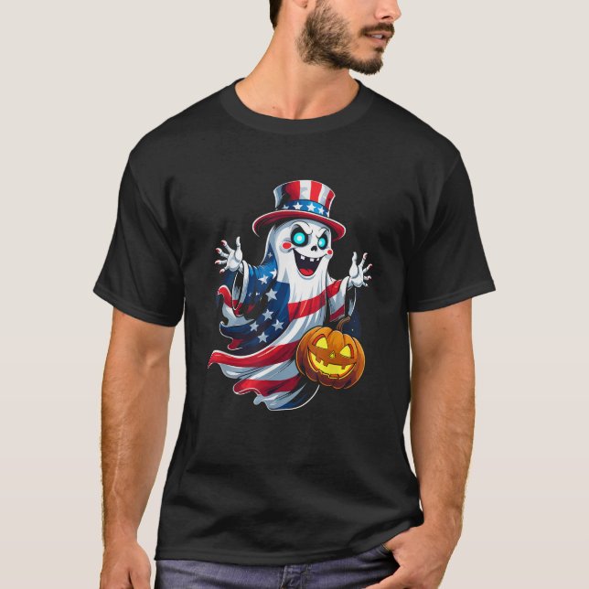 Happy 4th Of July Patriotic Halloween Funny Men Wo T-Shirt (Front)