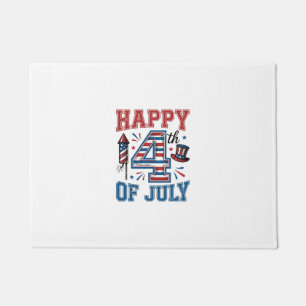 Happy 4th of July Patriotic Vintage Vector Design_ Doormat