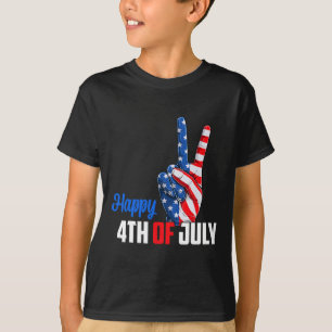 Happy 4th Of July Peace America Independence Day P T-Shirt