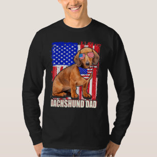 Happy 4th Of July Pride American Flag Dachshund Da T-Shirt