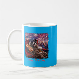 Happy 4th Of July Raccoon Hotdog Fireworks Coffee Mug