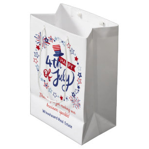Happy 4th of July   Real Estate Business Sparkle  Medium Gift Bag
