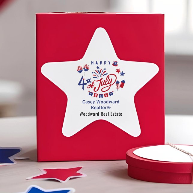 Happy 4th of July Real Estate Marketing Patriotic  Star Sticker (Creator Uploaded)