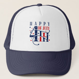 Happy 4th of July Red White and Blue Trucker Hat