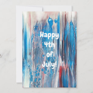 Happy 4th of July Red White Blue Abstract Cards
