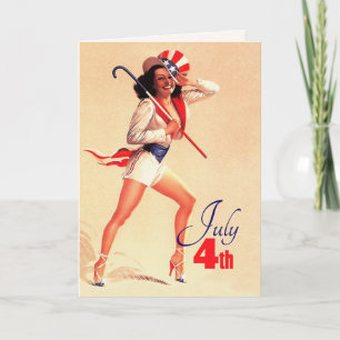 Happy 4th of July. Retro Pin-up Card
