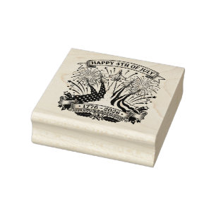 Happy 4th of July Rubber Stamp