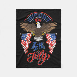 Happy 4th Of July Shirt Independence Day Retro USA Fleece Blanket