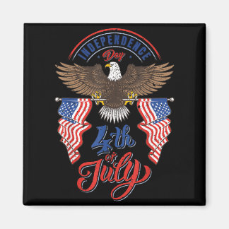 Happy 4th Of July Shirt Independence Day Retro USA Magnet
