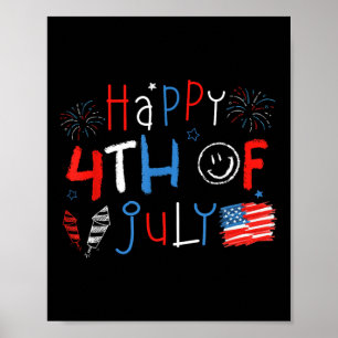 Happy 4th Of July Shirts Kids Patriotic American U Poster