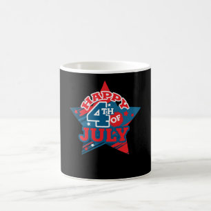 Happy 4th of July Star - USA flag - LOVE USA Coffee Mug