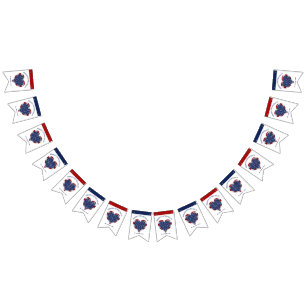 Happy 4th of July Stars and Stripes Heart Bunting Flags