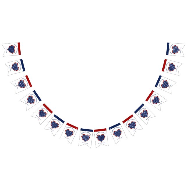 Happy 4th of July Stars and Stripes Heart Bunting Flags (All)