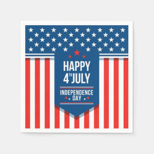 Happy 4th of July Stars and Stripes Napkin