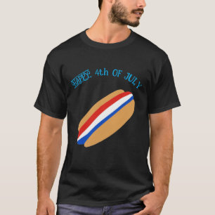 Happy 4th of july striped hot dog T-Shirt