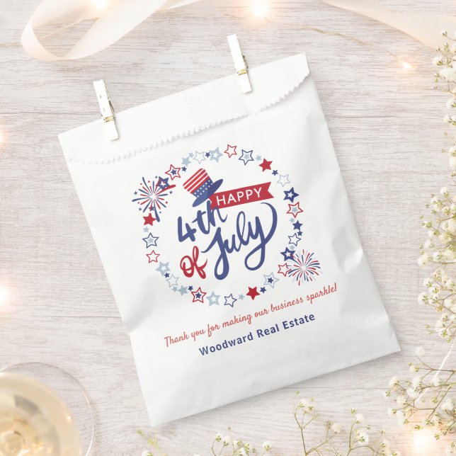 Happy 4th of July Summer Pop by Personalized Favour Bag (Clipped)