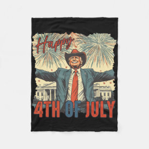 Happy 4th Of July Trump Independence Day 1  Fleece Blanket