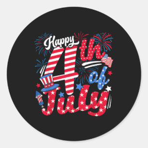 Happy 4th Of July Us Flag American 4th Of July Ind Classic Round Sticker