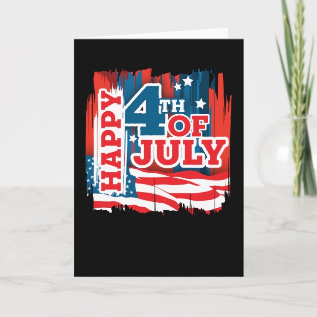 Happy 4th of July - USA flag Card (Front)