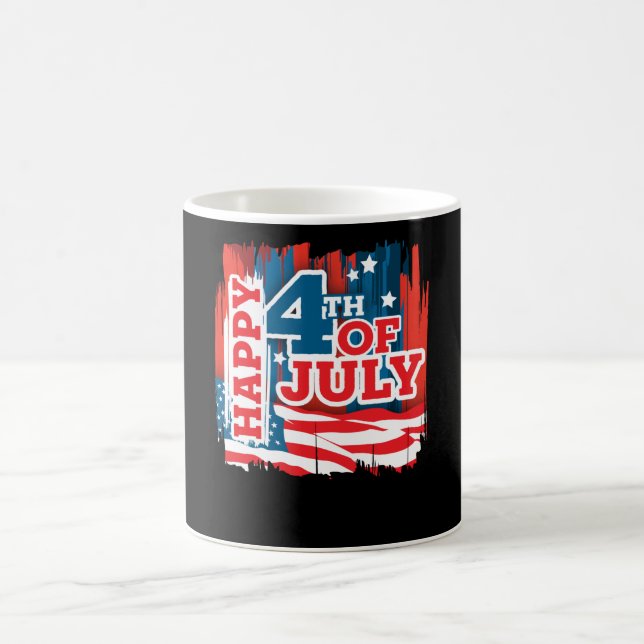 Happy 4th of July - USA flag Coffee Mug (Center)