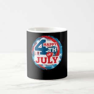 Happy 4th of July - USA flag Colour Coffee Mug