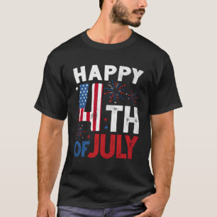 Happy 4Th Of July Usa Flag Fireworks Firecrackers T-Shirt