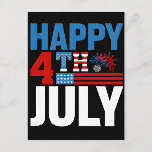 Happy 4th of july usa independence day 2026 holiday postcard