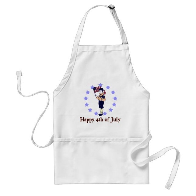 Happy 4th of July Vintage Art Standard Apron (Front)