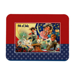 Happy 4th of July. Vintage Design Gift Magnet
