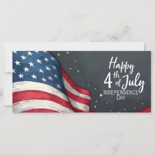 Happy 4th of July Vintage Flag Illustration Art