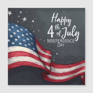 Happy 4th of July Vintage Flag Illustration Art