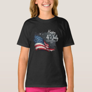 Happy 4th of July Vintage Flag Illustration Art T-Shirt