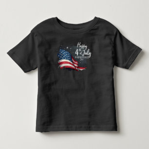 Happy 4th of July Vintage Flag Illustration Art Toddler T-shirt