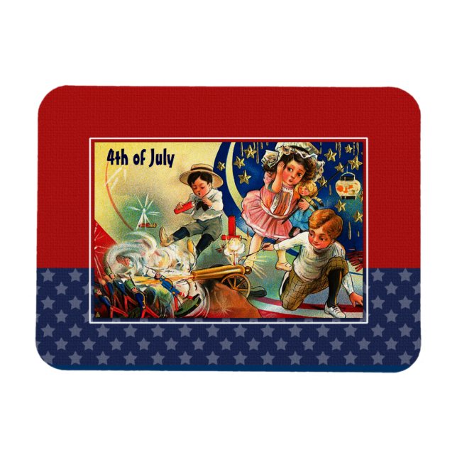 Happy 4th of July. Vintage Kids Magnet (Horizontal)
