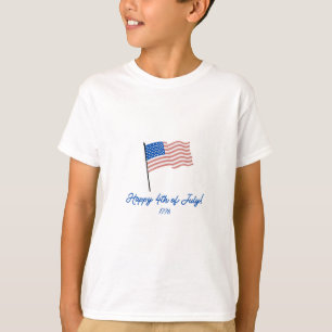 "Happy 4th of July!" Waving Flag T-Shirt