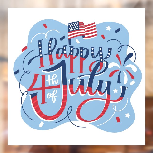 Happy 4th of July Window Cling (Sheet 2)