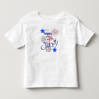 Happy 4th of July! with fireworks and stars Toddler T-shirt