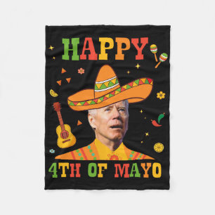 Happy 4th Of Mayo Funny Joe Biden Confused Cinco D Fleece Blanket