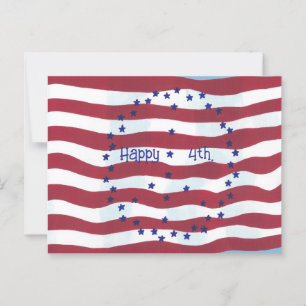 Happy 4th on Peace Sign Flag Postcards
