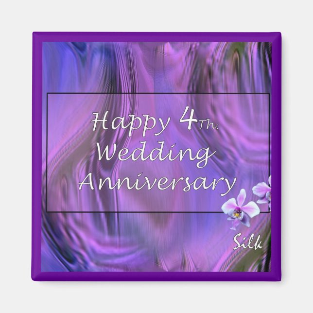 Happy 4th. Wedding Anniversary Magnet (Front)