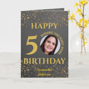 Happy 50 Birthday Folded Greeting Card